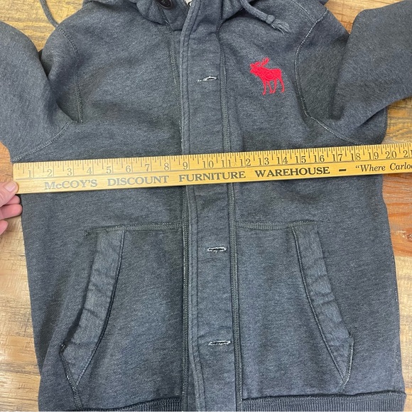 Abercrombie & Fitch Charcoal Hoodie with Red Emblem - Picture 4 of 13
